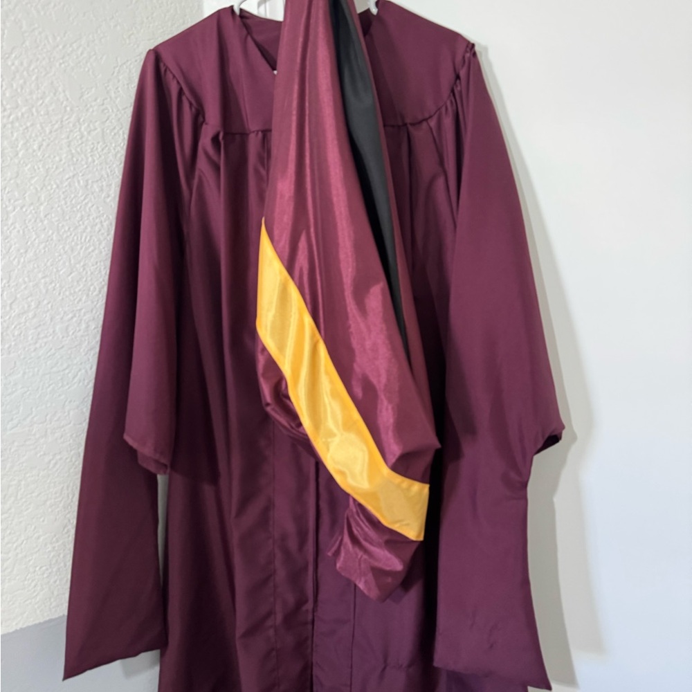 Maroon Graduation Gown with Stole